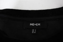 Load image into Gallery viewer, ME Ladies Black Cotton Blend Velvet Half Sleeve Round Neck Top UK6
