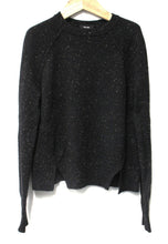 Load image into Gallery viewer, ME Ladies Black Cashmere Speckled Knit Jumper w Removable Polo Neck XS
