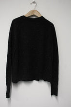 Load image into Gallery viewer, ME Ladies Black Cashmere Speckled Knit Jumper w Removable Polo Neck XS
