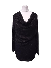 Load image into Gallery viewer, DONNA KARAN Ladies Black Cashmere Long Sleeve Sequin Jumper Dress Size S
