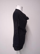 Load image into Gallery viewer, DONNA KARAN Ladies Black Cashmere Long Sleeve Sequin Jumper Dress Size S
