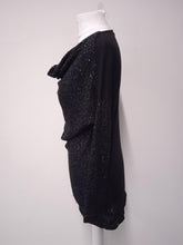 Load image into Gallery viewer, DONNA KARAN Ladies Black Cashmere Long Sleeve Sequin Jumper Dress Size S
