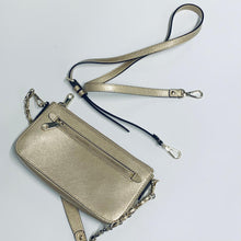 Load image into Gallery viewer, DKNY Ladies Golden Leather Metallic Small Handbag Clutch Chain And Shoulder
