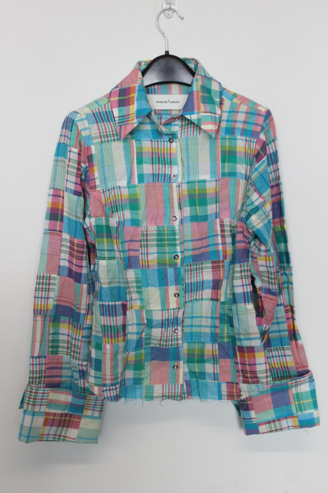 MARQUES ALMEIDA Ladies Multicoloured Cotton Check Long Sleeve Button-Up Shirt XS