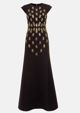 Load image into Gallery viewer, Phase Eight Kiera Beaded Maxi Maxi Dress Black/Gold Size UK8 RRP325
