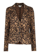 Load image into Gallery viewer, WHISTLES Animal Jacquard Jersey Jacket Brown Leopard Print UK6 RRP95 BNWT
