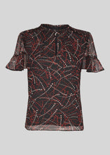 Load image into Gallery viewer, WHISTLES Ladies Black Multicolour Shooting Star Dobby Top UK4 RRP 99.00 BNWT
