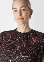 Load image into Gallery viewer, WHISTLES Ladies Black Multicolour Shooting Star Dobby Top UK4 RRP 99.00 BNWT
