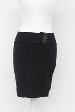 Load image into Gallery viewer, DIVIDED BY H&amp;M Ladies Black Cotton Blend Button Fastened Pencil Skirt UK10

