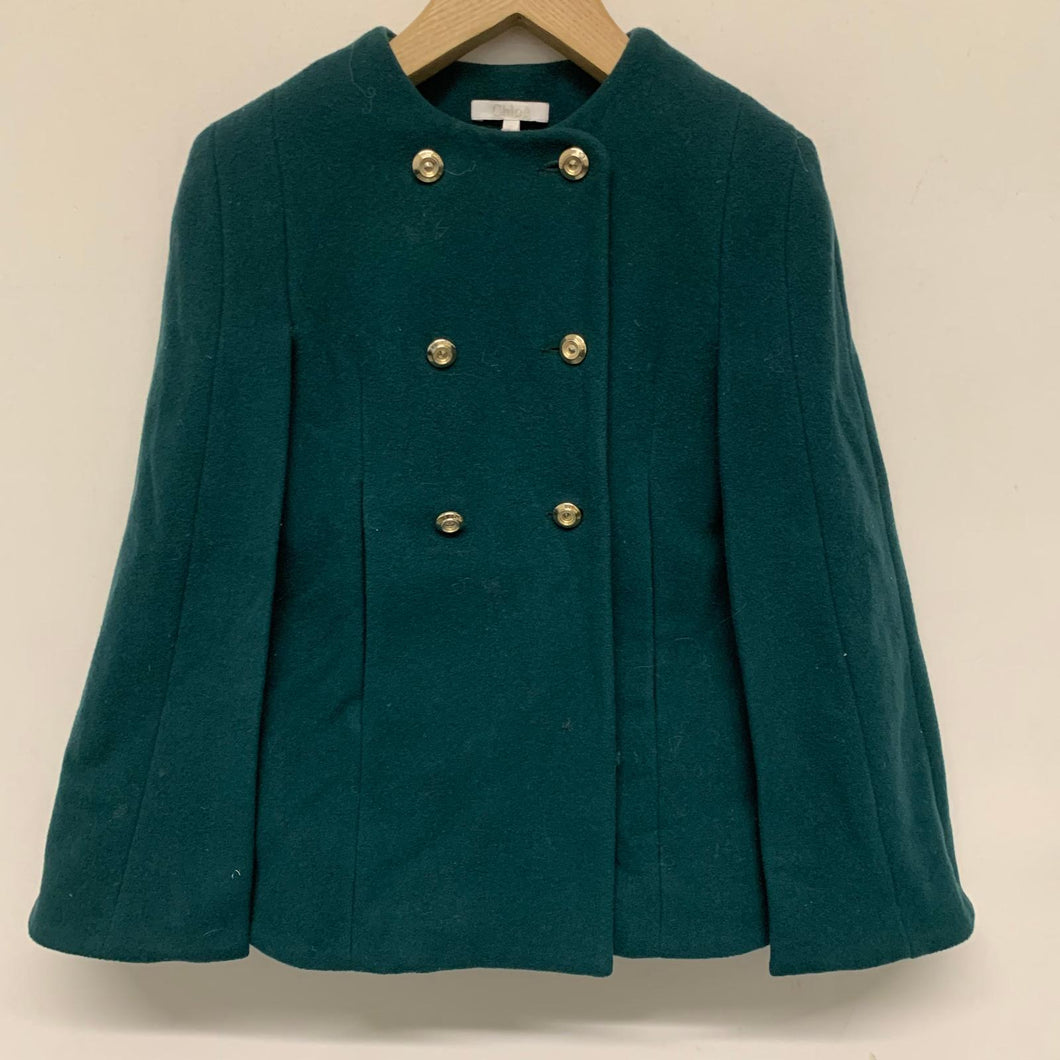 CHLOE Forest Green Girls Long Sleeve Round Neck Wool Overcoat Coat 6 Years