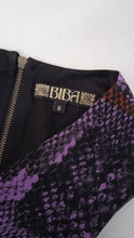 Load image into Gallery viewer, BIBA Ladies Multi-Coloured V-Neck Sleeveless Drape Front Snake Print Dress UK8
