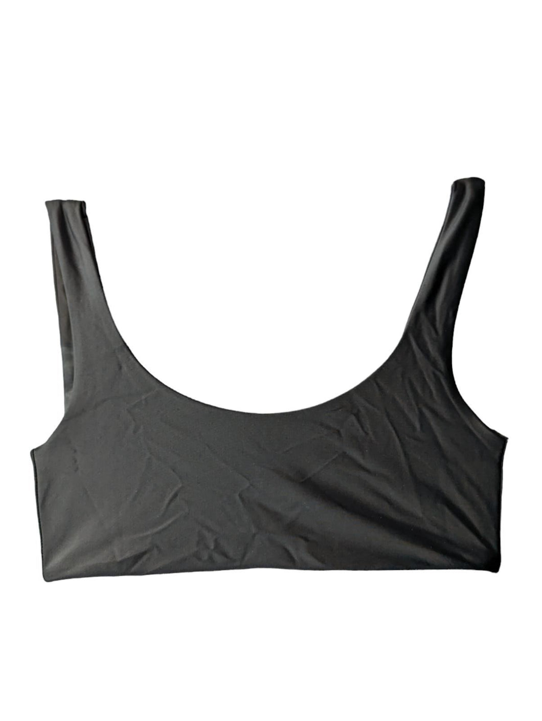 JADE SWIM Bikini Top Rounded Edges Scoop Neck Black Swimwear Black XS NEW RRP85