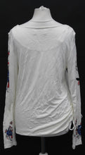 Load image into Gallery viewer, M&amp;S Marks &amp; Spencer Ladies Ivory Mix Tie Waist Long Sleeve Top UK10 RRP35 NEW
