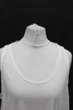Load image into Gallery viewer, M&amp; S Ladies White Linen Blend Scoop Neck Sleeveless Vest UK12 RRP12.50 NEW
