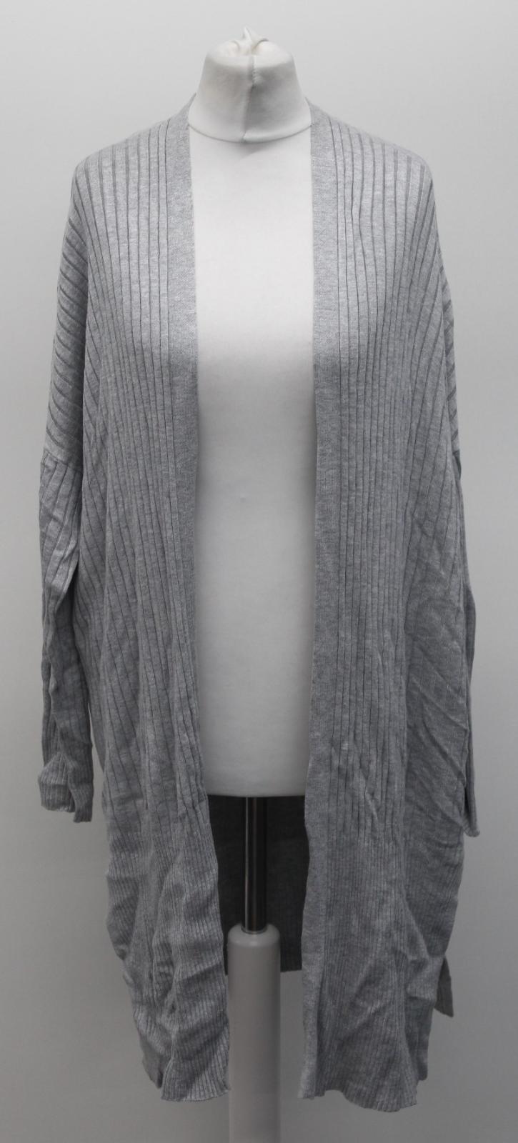 M&S Marks & Spencer Ladies Grey Long Sleeve Ribbed Cardigan Size M RRP19.5 NEW
