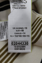 Load image into Gallery viewer, M&amp;S Ladies Beige Striped Sleeveless Collared Wrap Shirt UK10 RRP45 NEW
