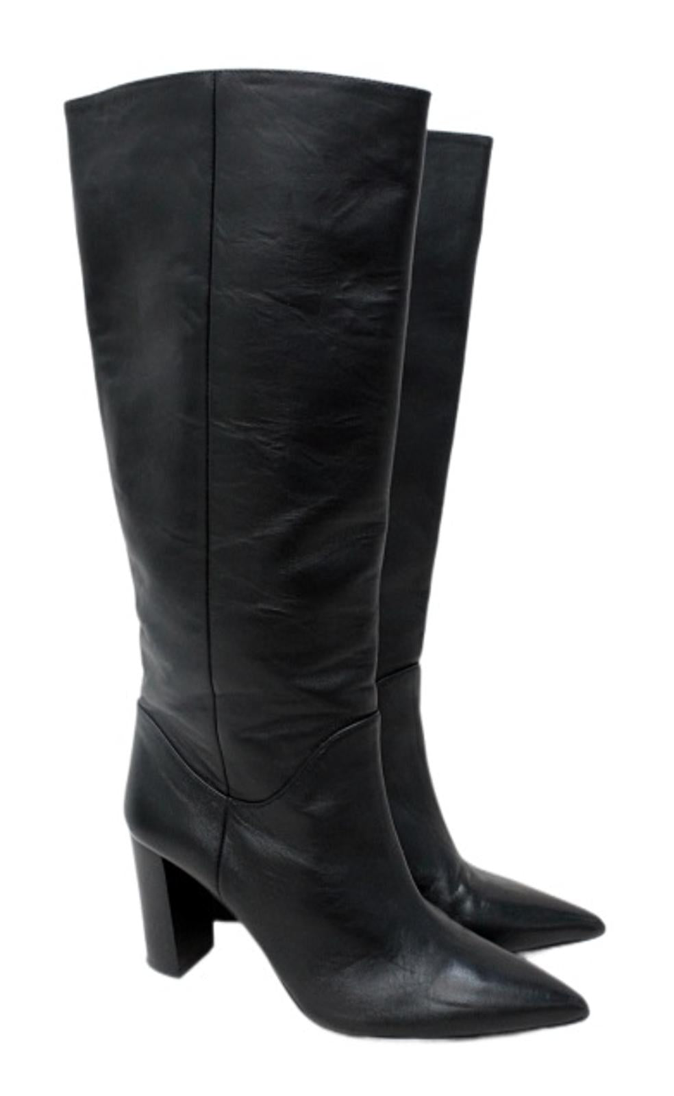 ATP ATELIER Ladies Gaeta 85 Black Leather Knee High Boots EU38 UK5 RRP625