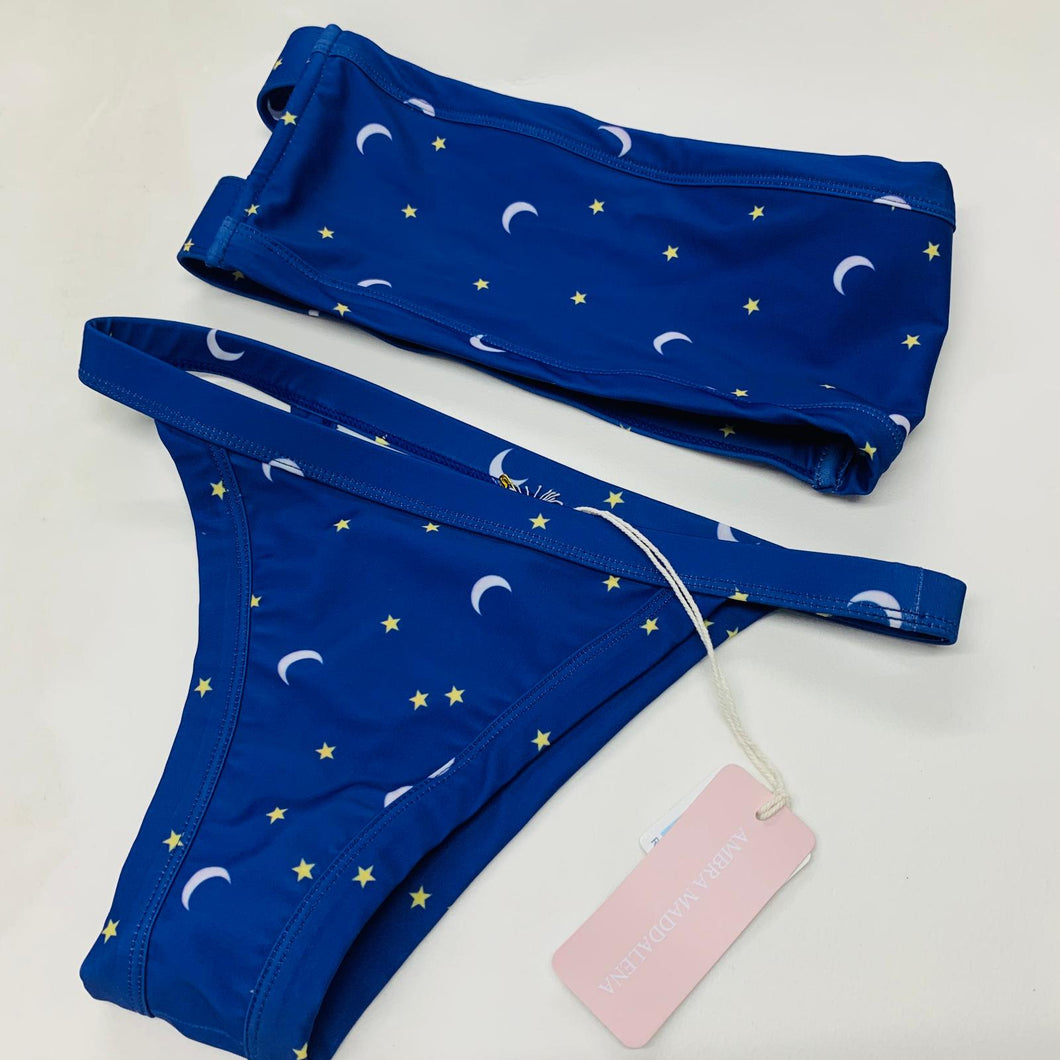 AMBRA MADDALENA Bikini Sets Ladies Blue Night Moon Star Bandeau UK10 NEW RRP180