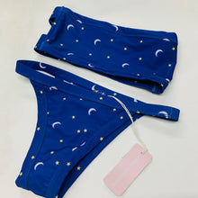 Load image into Gallery viewer, AMBRA MADDALENA Bikini Sets Ladies Blue Night Moon Star Bandeau UK10 NEW RRP180
