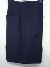 Load image into Gallery viewer, BEIGE Ladies Blue Cotton Blend Pocketed Navy Skirt Cargo Midi UK 6 NEW RRP295
