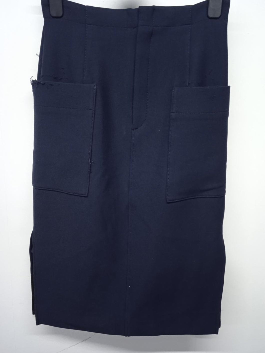 BEIGE Ladies Blue Cotton Blend Pocketed Navy Skirt Cargo Midi UK 6 NEW RRP295