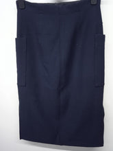 Load image into Gallery viewer, BEIGE Ladies Blue Cotton Blend Pocketed Navy Skirt Cargo Midi UK 6 NEW RRP295
