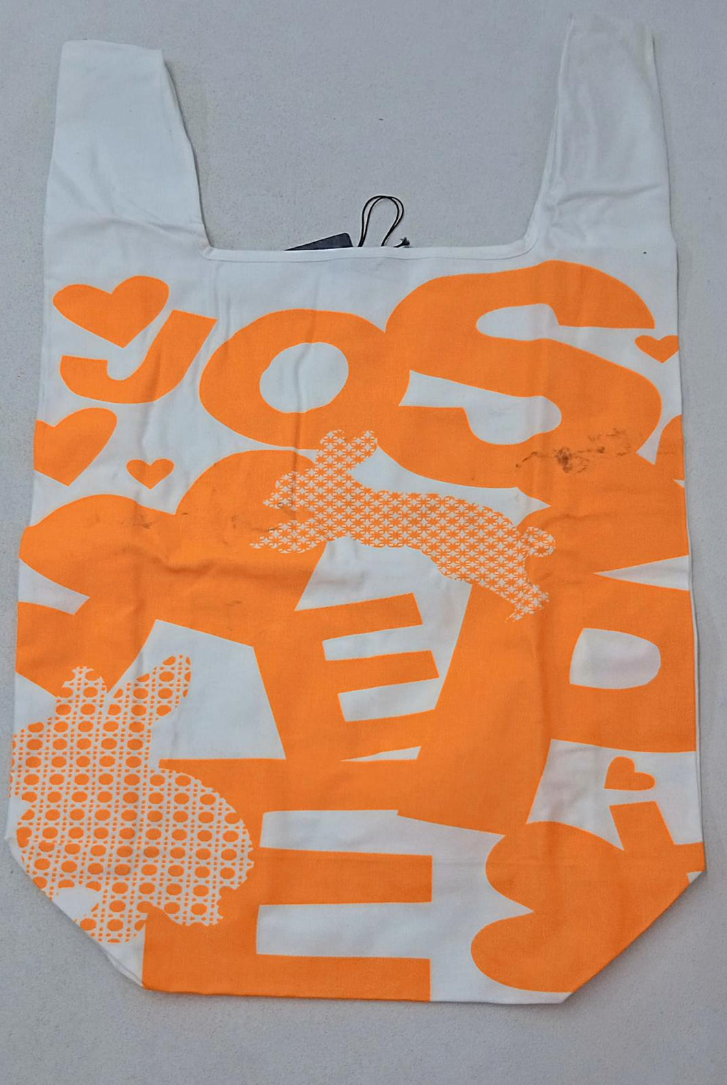 JOSEPH Ladies White Orange Logo Print Foldable Pure Cotton Tote Bag One Size NEW