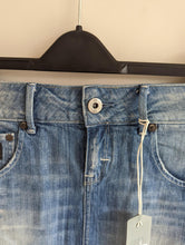 Load image into Gallery viewer, G-STAR RAW Ladies Blue Cotton Denim Arc Long Mini Skirt A-Line W26 L14 BNWT
