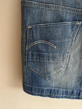 Load image into Gallery viewer, G-STAR RAW Ladies Blue Cotton Denim Arc Long Mini Skirt A-Line W26 L14 BNWT
