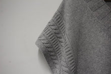 Load image into Gallery viewer, JIGSAW Ladies Pale Grey Wool/Cashmere Blend Cable Knit Sleeveless Pullover XXL
