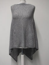 Load image into Gallery viewer, MAISON Ladies Light Grey Cashmere Hi-Lo Longline Poncho Top One Size
