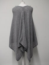 Load image into Gallery viewer, MAISON Ladies Light Grey Cashmere Hi-Lo Longline Poncho Top One Size

