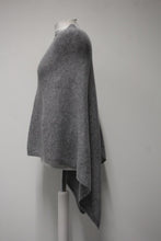 Load image into Gallery viewer, MAISON Ladies Light Grey Cashmere Hi-Lo Longline Poncho Top One Size
