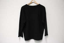 Load image into Gallery viewer, &amp; OTHER STORIES Ladies Black Crinkle Stretch Knit Boxy Fit Top US8 UK12
