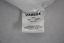 Load image into Gallery viewer, JAEGER Ladies White Linen Frilled Tie Neck Long Sleeve Blouse UK18 NEW
