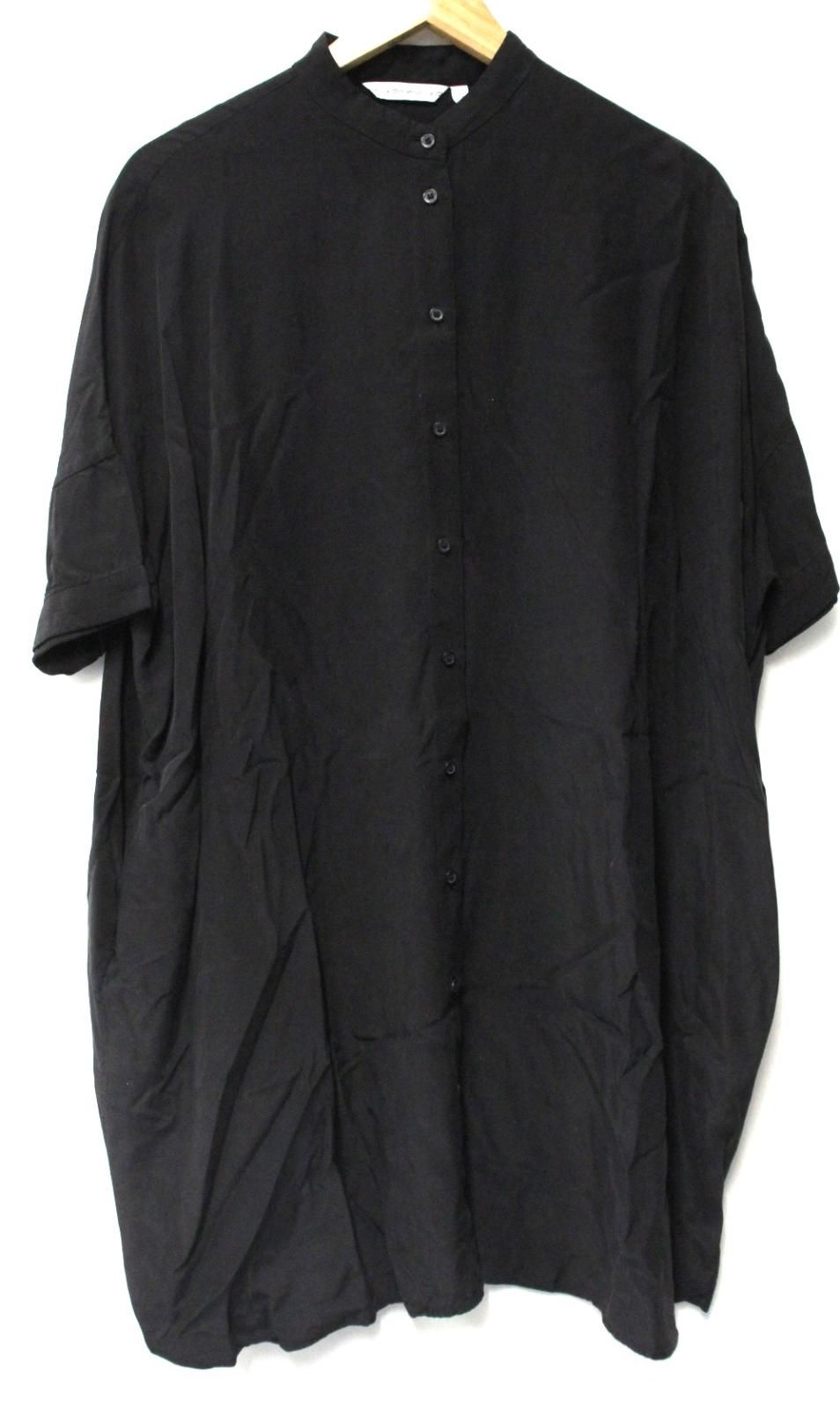 & OTHER STORIES Ladies Black Short Sleeve Button Front Tunic Shirt US8 UK12