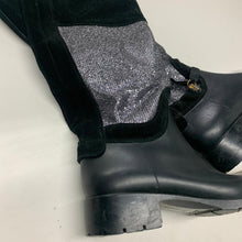 Load image into Gallery viewer, Boot Bootie 4 Gllitter Mid Shin Silver Metallic Shoe Black Ladies UK4
