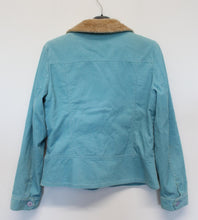 Load image into Gallery viewer, BODEN Ladies Aqua Blue Faux Fur Collar Pure Cotton Corduroy Jacket UK14 NEW
