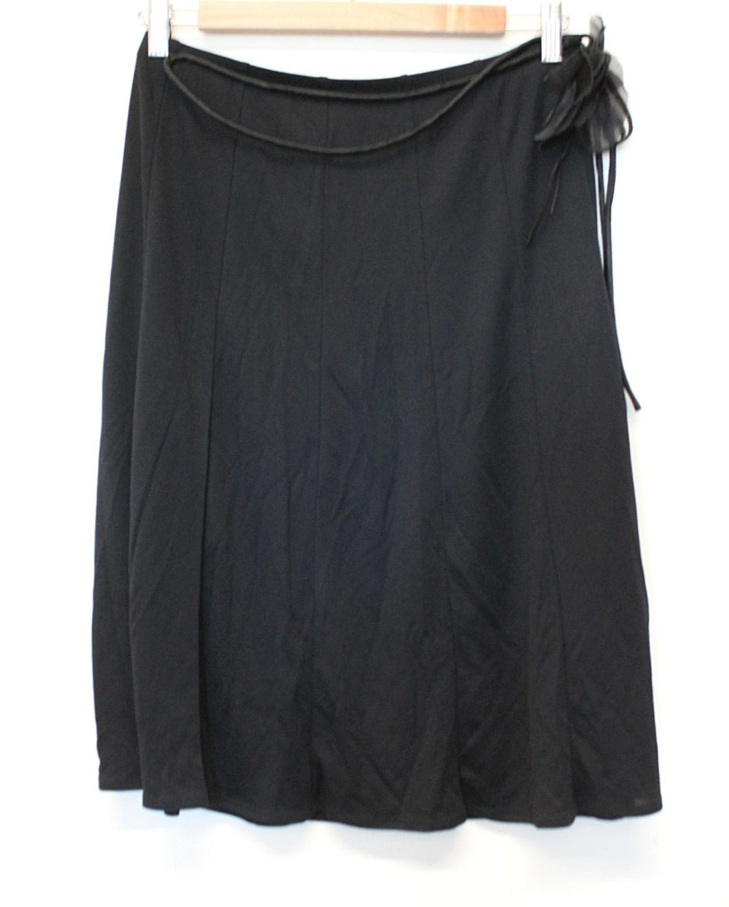 JOOP Ladies Black Elastic Waist Flower Details Tie Waist A-Line Skirt UK14