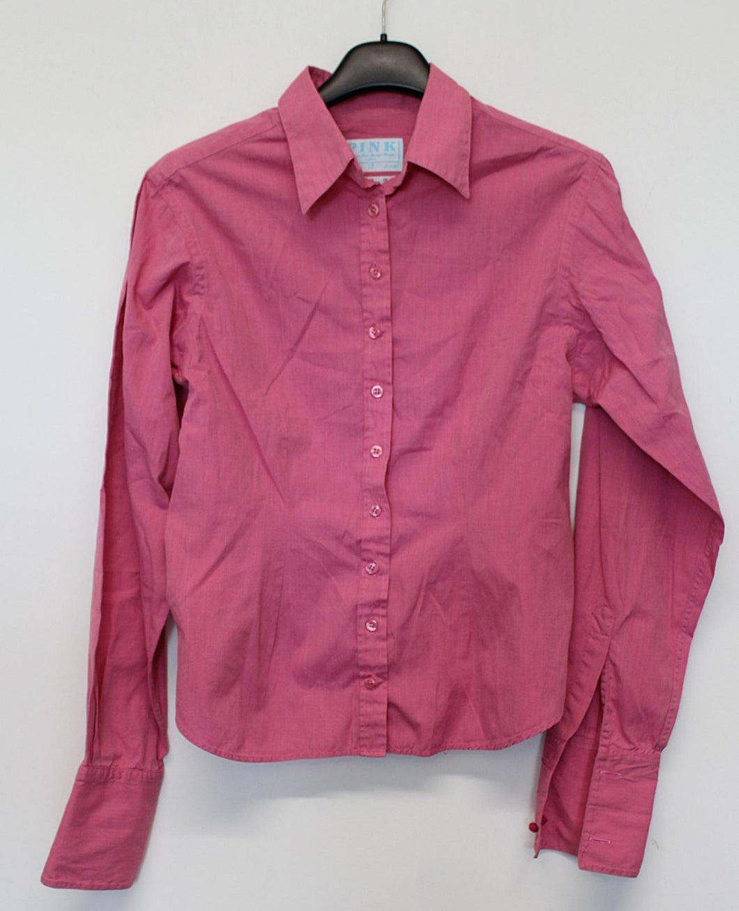 THOMAS PINK Ladies Pink Long Sleeve Double Cuff Pure Cotton Shirt UK12 EU40