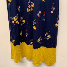 Load image into Gallery viewer, BODEN Blue Ladies Short Sleeve Navy Minimal Flower Round Neck Midi Dress UK14
