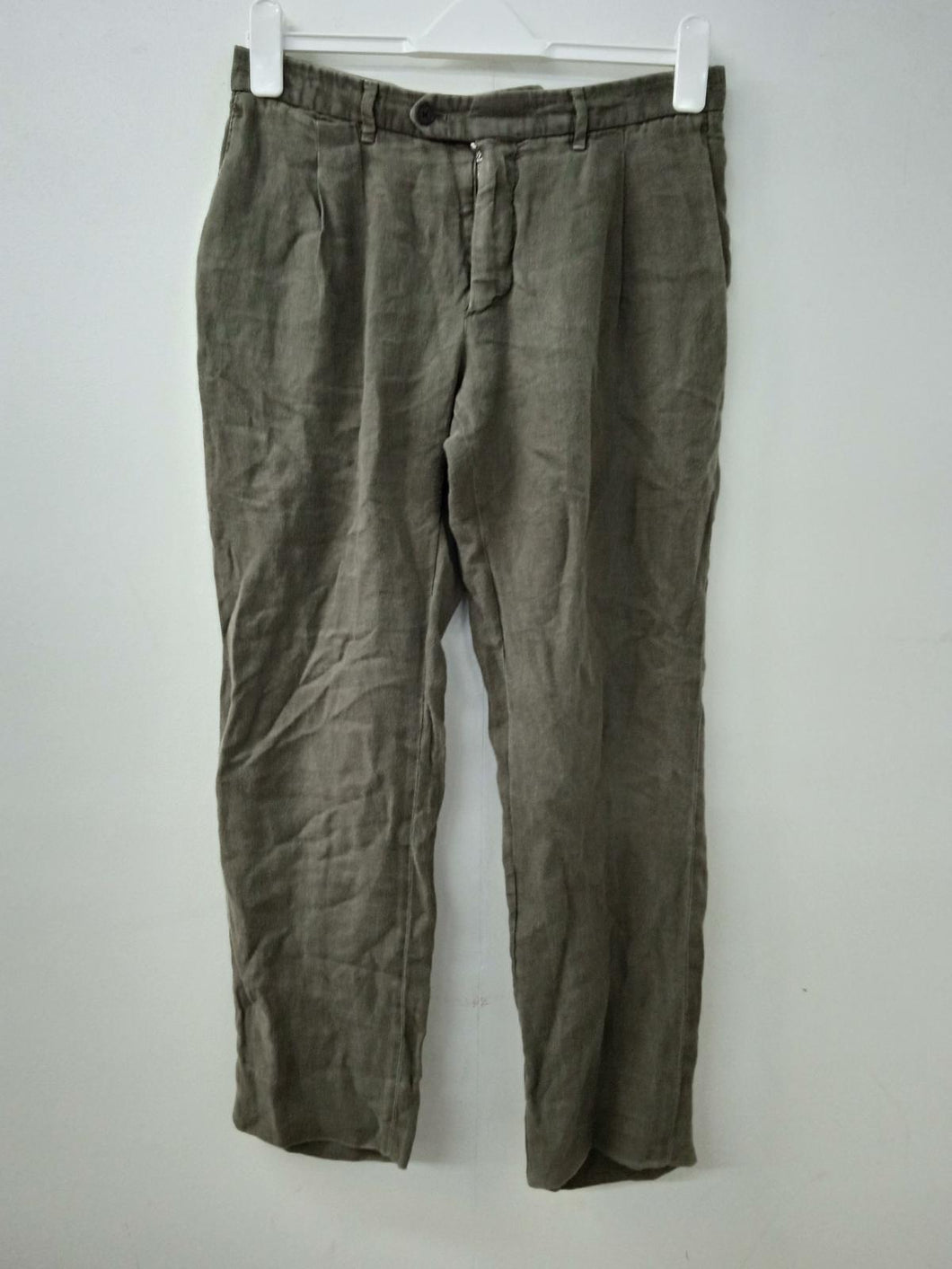 LARDINI Ladies Khaki Grey Zip Fly Pants Trousers w Pockets Approx. W30 L27