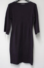 Load image into Gallery viewer, L.K.BENNETT Ladies Loganberry Purple 3/4 Sleeve Tonya Ribbed Knit Dress M
