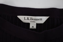 Load image into Gallery viewer, L.K.BENNETT Ladies Loganberry Purple 3/4 Sleeve Tonya Ribbed Knit Dress M
