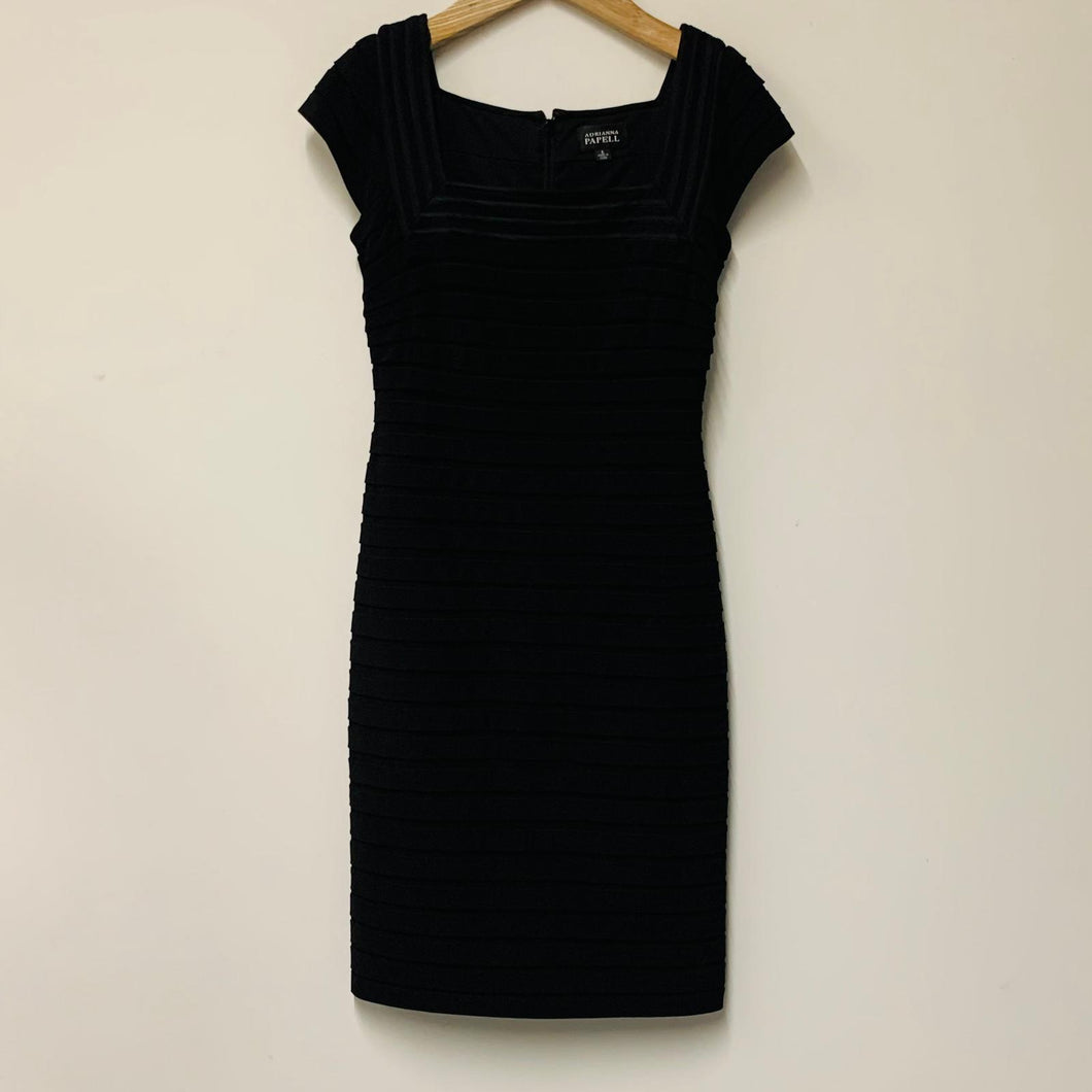 ADRIANNA PAPELL Black Ladies Sleeveless Square Neck Bodycon Dress Size UK 6