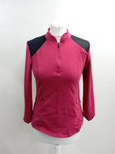 Load image into Gallery viewer, FABLETICS Ladies Pink Long Sleeve High Neck 2-Pocket Activewear Top Size UK10
