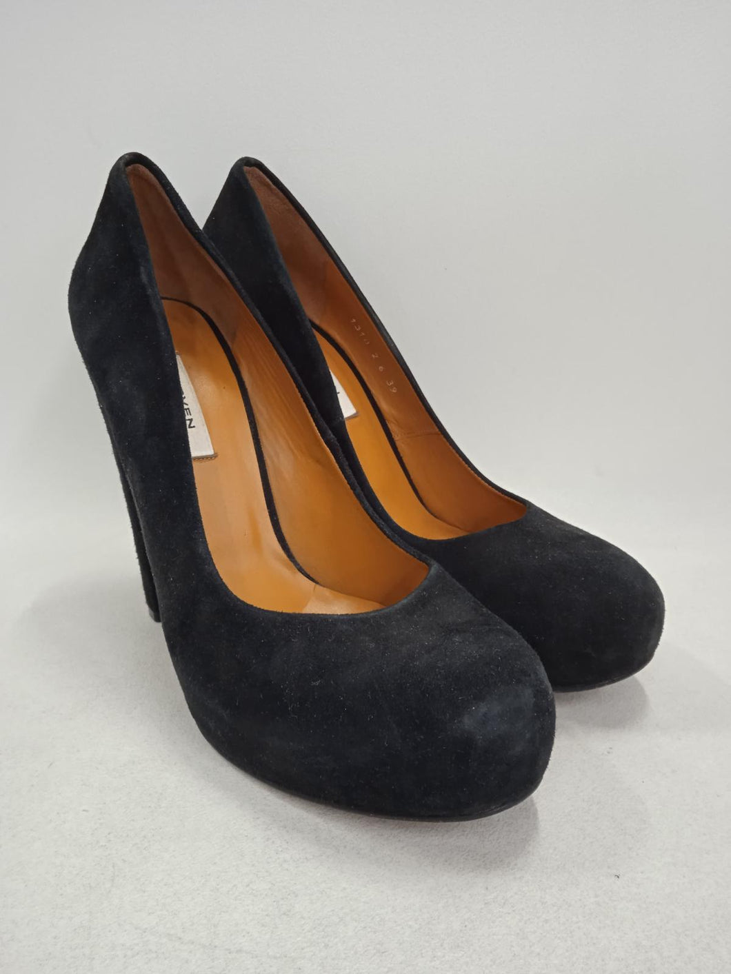 CARVEN Ladies Black Suede Leather Platform Pump Shoes Size EU39 UK6