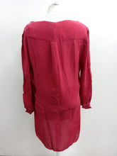 Load image into Gallery viewer, ZARA Ladies Red Long Tie Sleeves Boat Neck Blouse Top Size UK L

