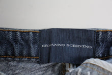 Load image into Gallery viewer, ERMANNO SCERVINO Ladies Blue Cotton Denim Crystal Embroidered Hot Pants W30
