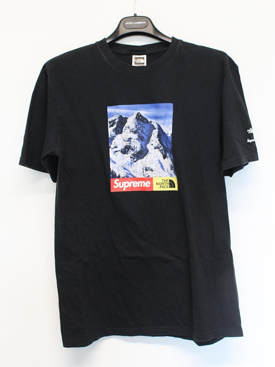 SUPREME x THE NORTH FACE Men's Black Blue Multi Cotton Mountain T-Shirt S